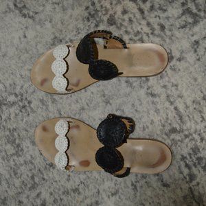 Jack Rogers Colorblocked Black/White Lauren Size 9